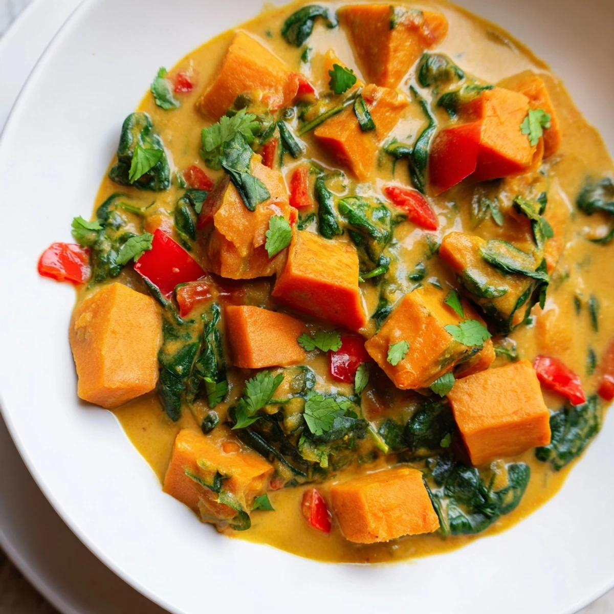 Vegan Sweet Potato Curry Spinach