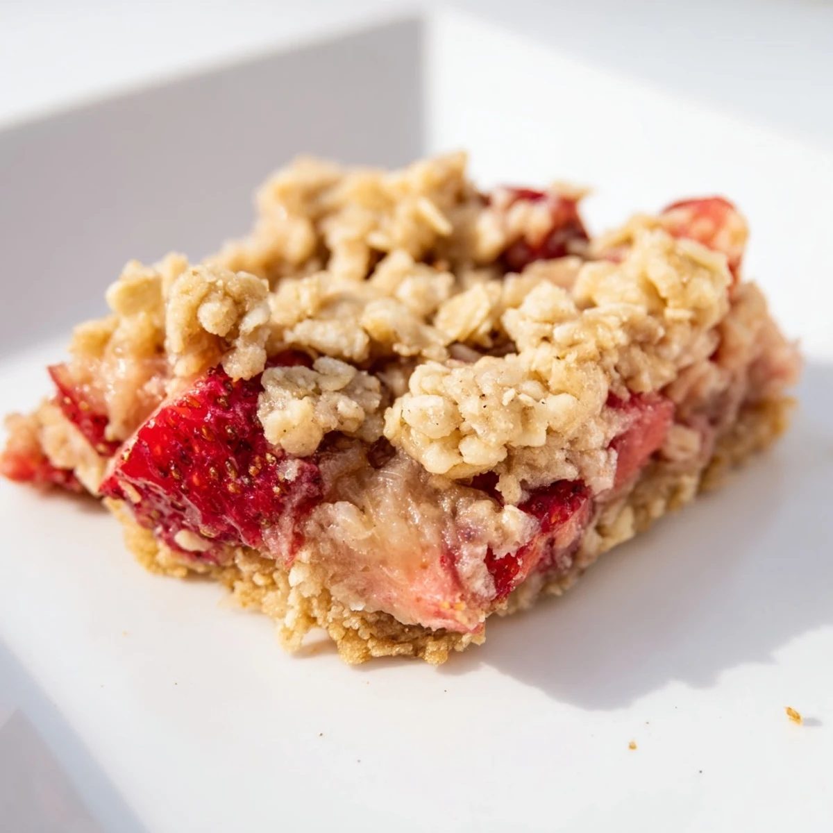 Strawberry Rhubarb Crumble Bars