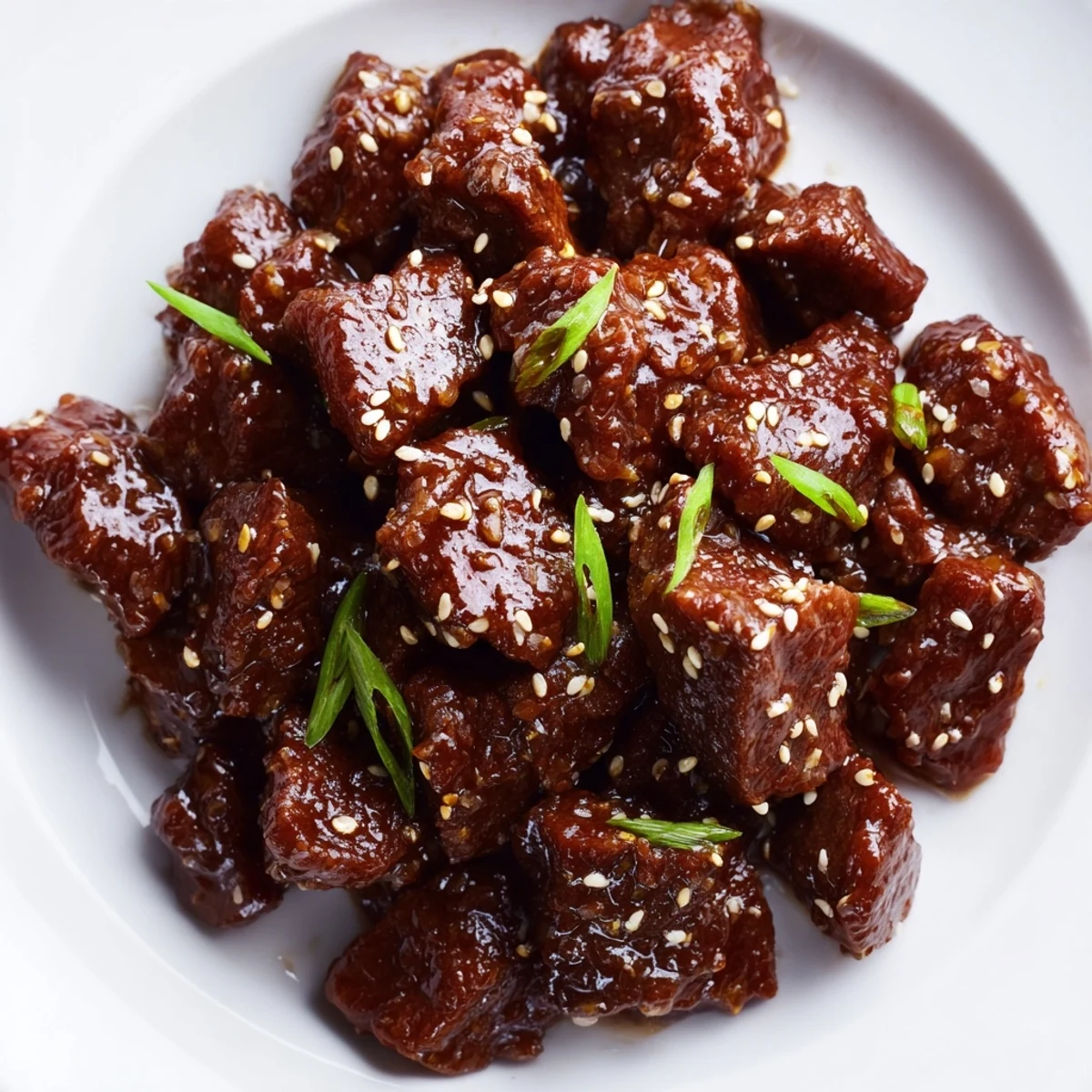 Savory slow-cooked beef and onions mixed together in a crock pot, showcasing the glossy, rich sauce of Crock Pot Korean Beef.