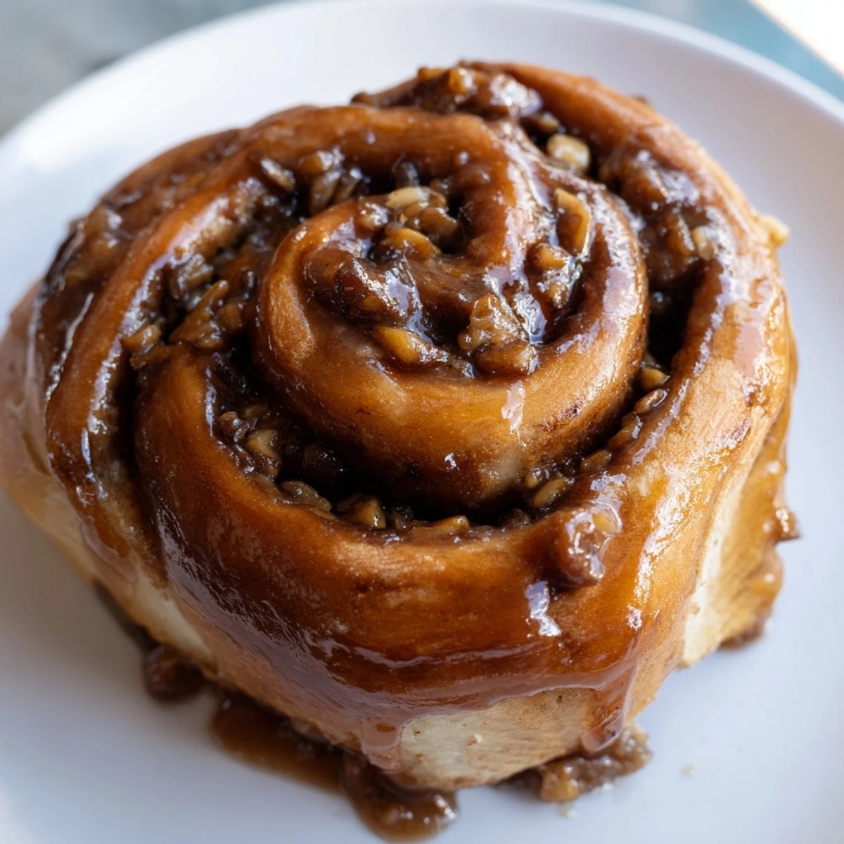 Golden Vietnamese cinnamon date sticky buns drizzled with warm honey brown sugar glaze