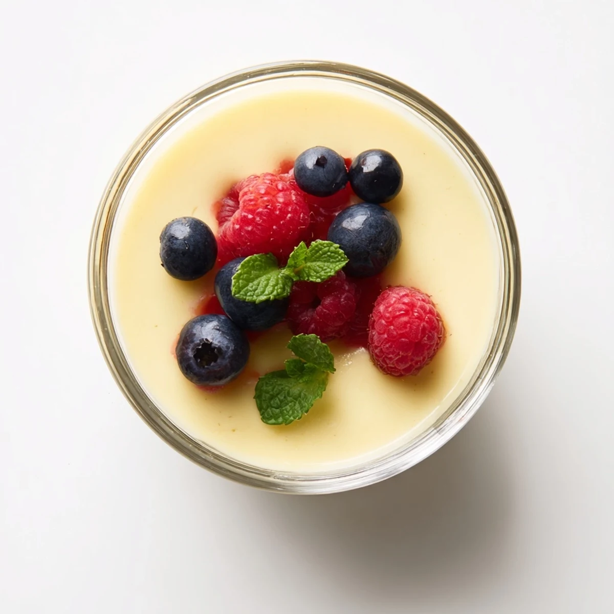 Smooth lemon posset with vibrant citrus flavor chilling in white serving cups