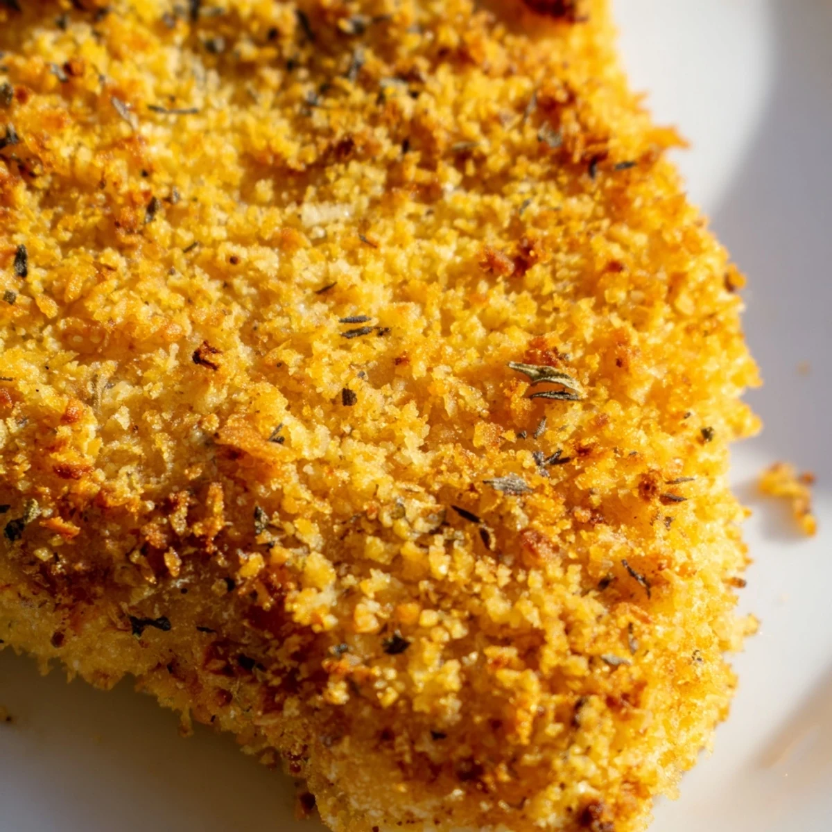 Homemade Italian chicken cutlets with Parmesan breadcrumb coating served fresh from skillet