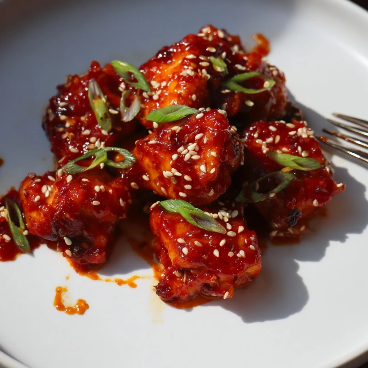 Tender gochujang chicken thighs caramelized to perfection in a spicy Korean chili sauce