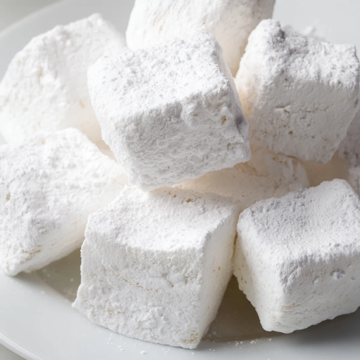 Pillowy homemade marshmallow recipe cubes ready for hot chocolate or camping s'mores treats