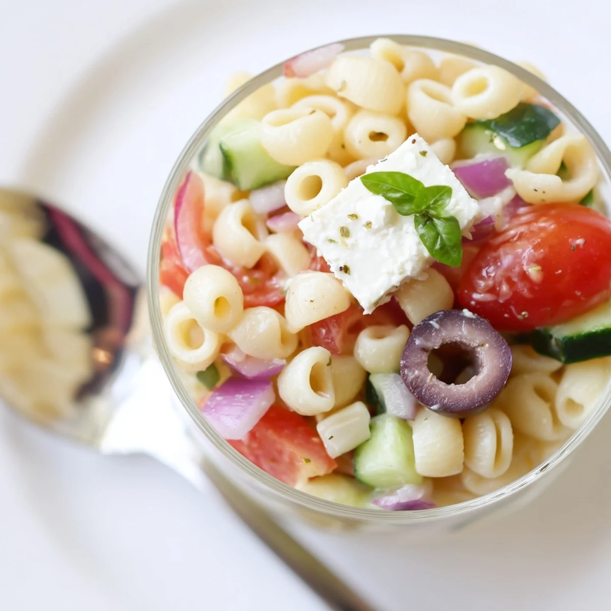 Bright Pasta Salad Cups served picnic-style, al dente pasta and juicy tomatoes