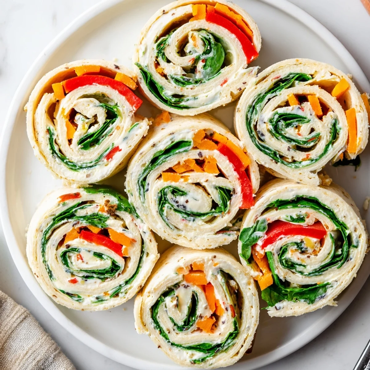 Chilled Pinwheel Sandwiches sliced into spirals, cheddar, spinach, crisp bell pepper.