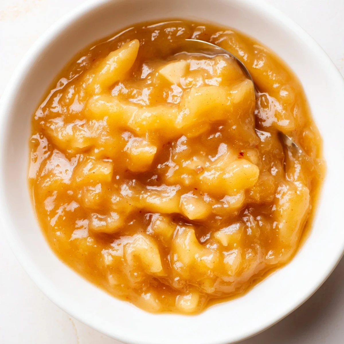 Homemade Fall Caramel Apple Jam spooned over buttered toast, sticky amber swirls