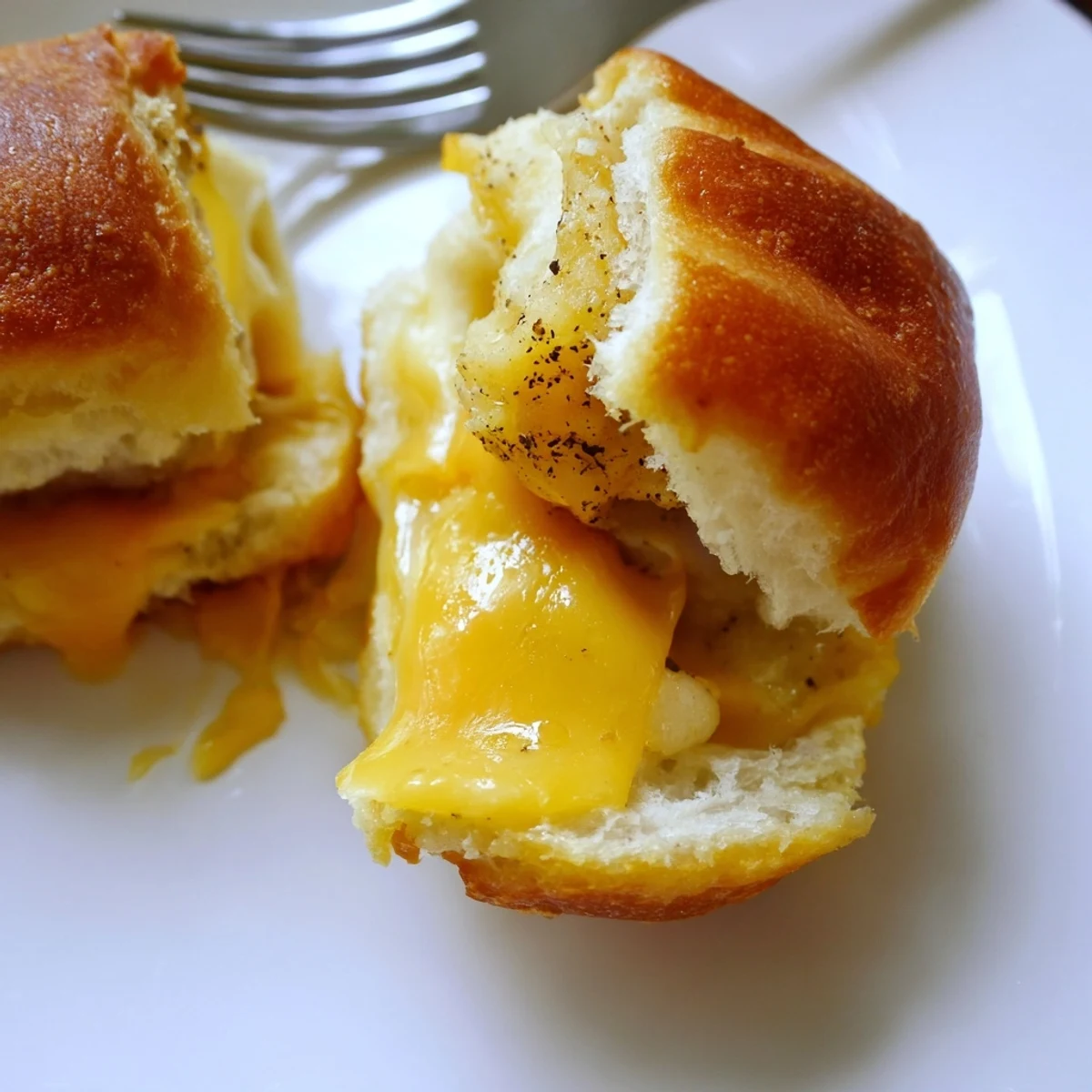 Warm Mini Grilled Cheese Hawaiian Rolls brushed with butter, slightly sweet, party-ready