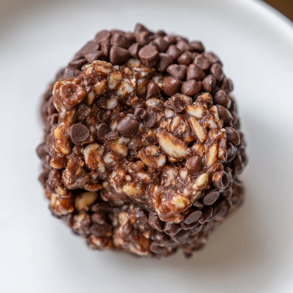 Rich chocolate no bake brownie bites arranged on a wooden serving board for easy snacking.