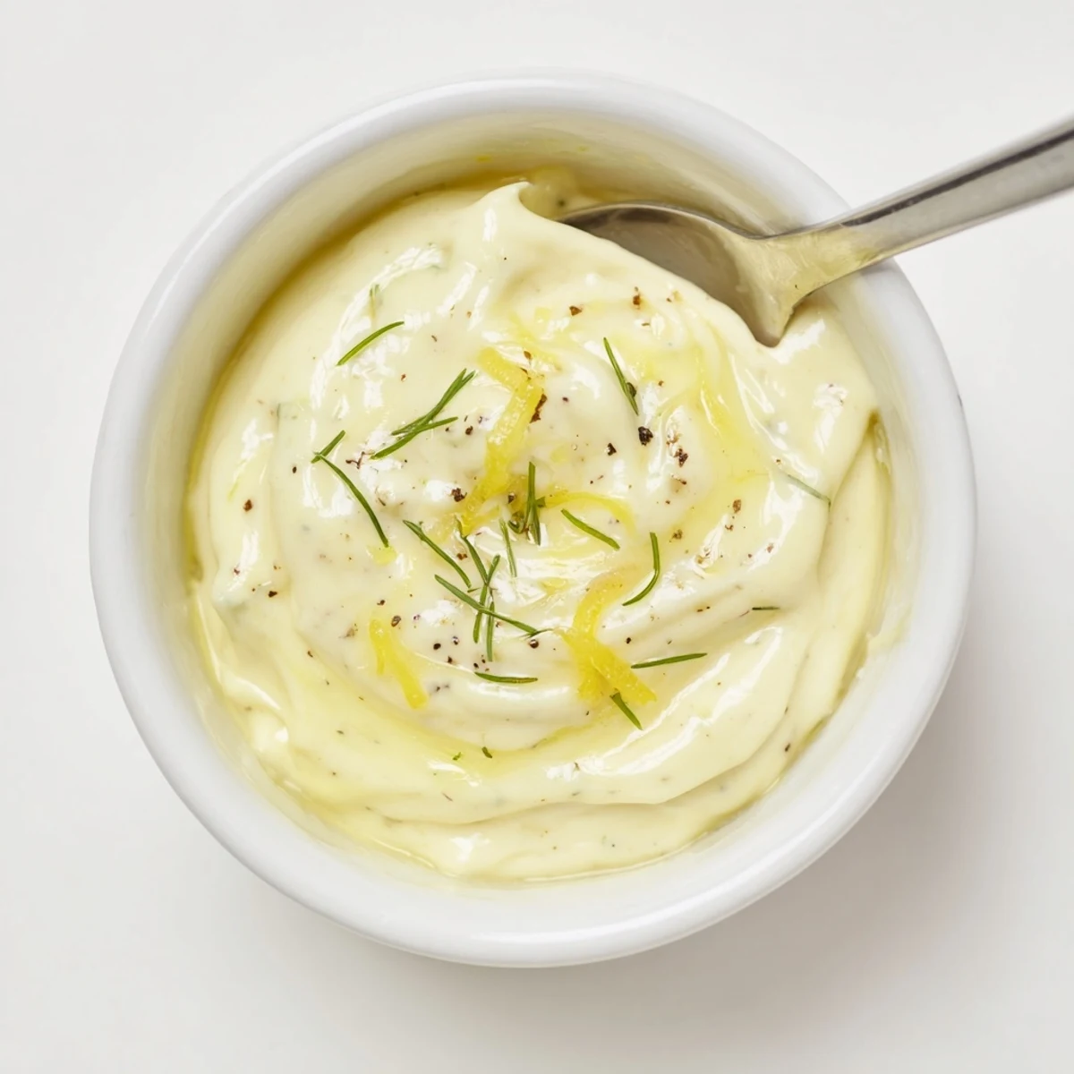 Spoonful of Creamy Tangy Sauce atop roasted vegetables, velvety sweet-savory finish