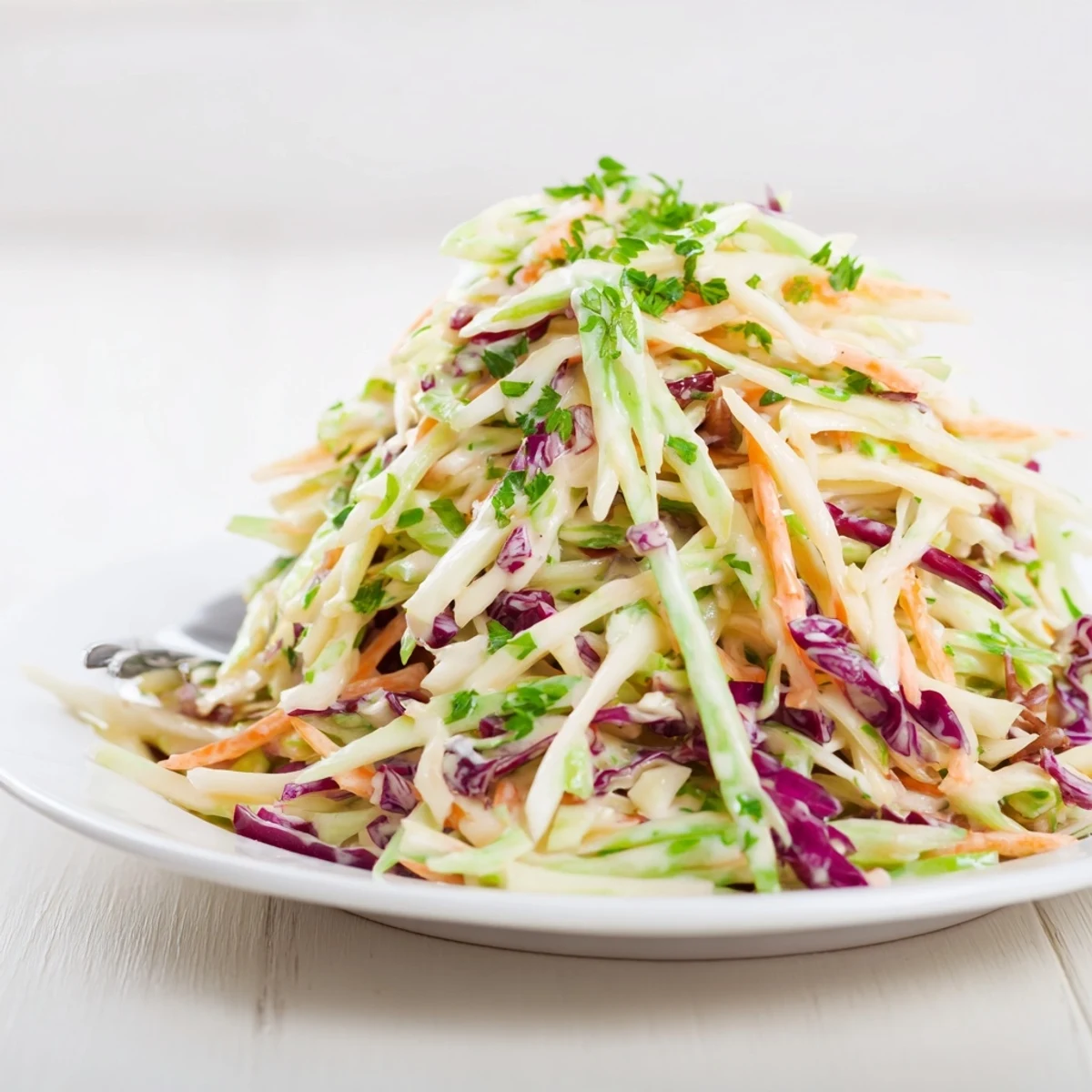 Tangy Apple Coleslaw with honey-Dijon dressing, chilled for summer picnics  