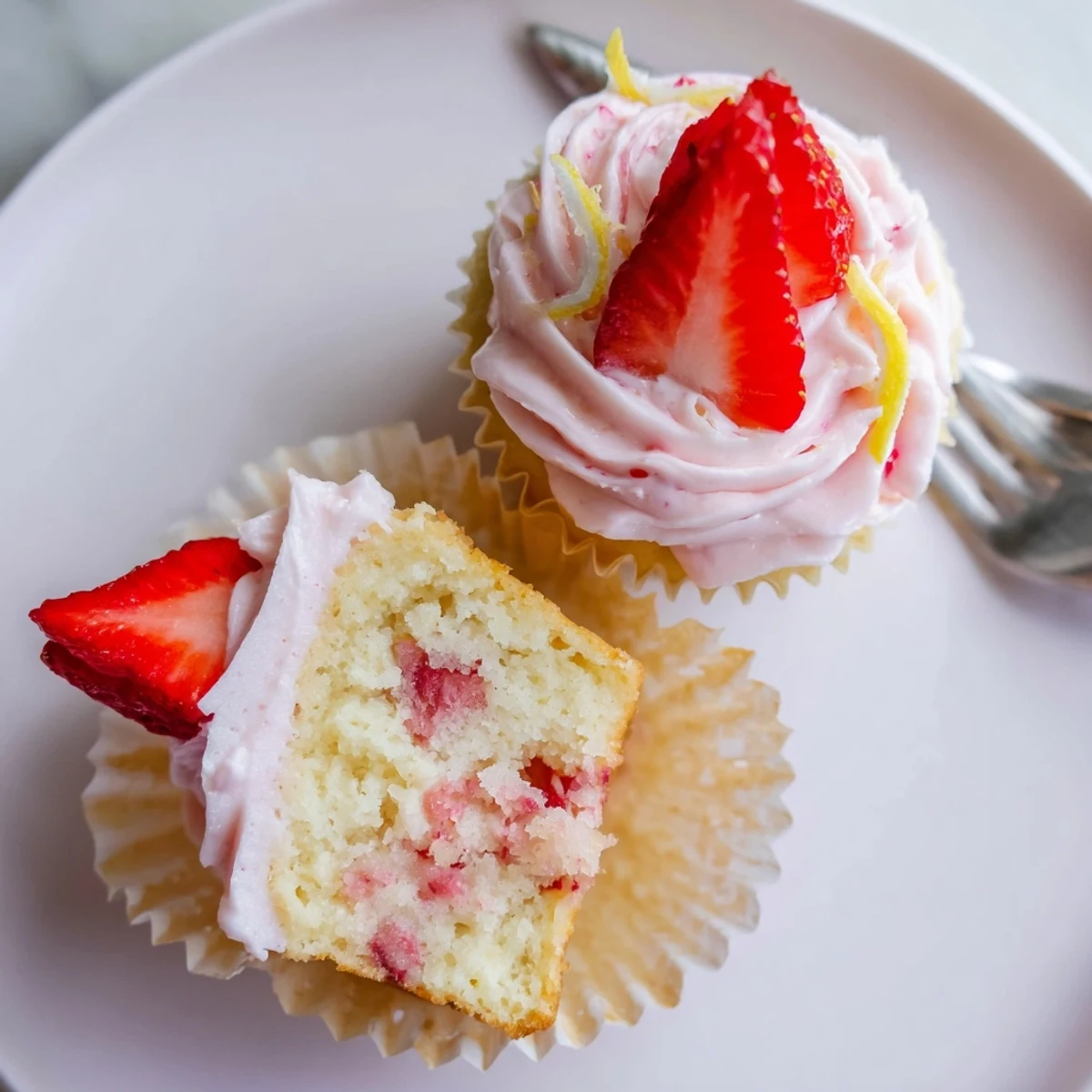 Fresh-baked Strawberry Lemonade Cupcakes cooling on rack, ready for summer picnic.