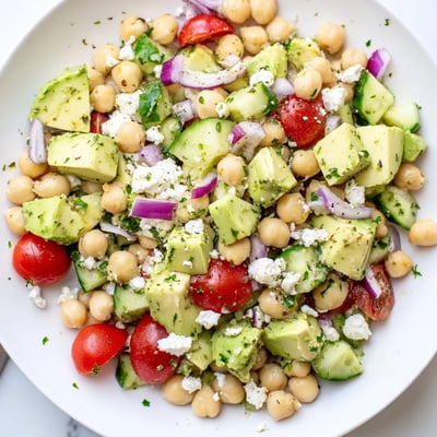 Chickpea Feta Avocado Salad